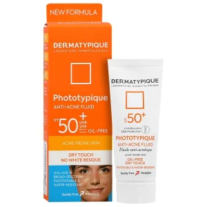 خرید فلوئید ضدآفتاب بی رنگ درماتیپیک پوست چرب SPF50+ ۴۰ میل