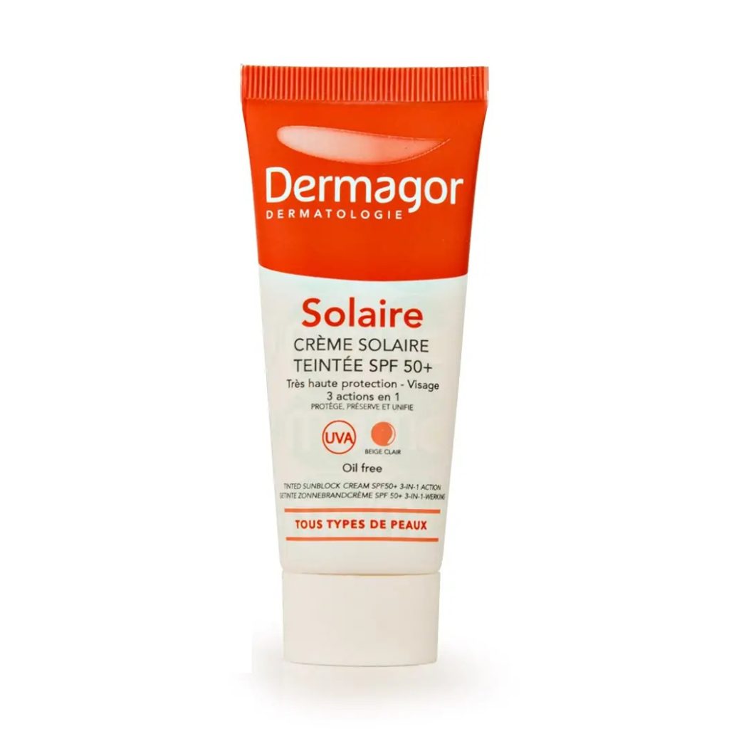 کرم ضدآفتاب رنگی درماگور SPF50+ بژ روشن حجم ۴۰ میلی‌لیتر