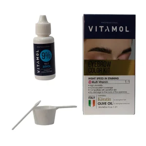 کیت رنگ ابرو ویتامول DB | قهوه‌ای تیره با ماندگاری بالا | Vitamol Eyebrow Color