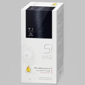 کیت رنگ موی دائم زی فام شماره ۲.۱ | سیاه پر کلاغی با پوشش کامل سفیدی | Zi Fam Hair Color
