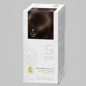 کیت رنگ موی دائم زی فام شماره ۶ | بلوند تیره طبیعی با پوشش کامل سفیدی | Zi Fam Hair Color