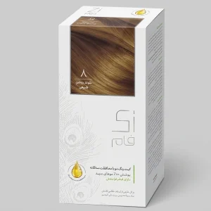 کیت رنگ موی دائم زی فام شماره ۸ | بلوند روشن طبیعی با پوشش کامل سفیدی | Zi Fam Hair Color